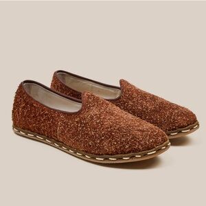 Sabah Men's Brown Textured Slip-On Loafers